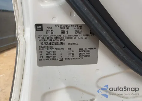 2011 Buick Enclave Cx from USA, damaged, VIN 5GAKRAED7BJ380890